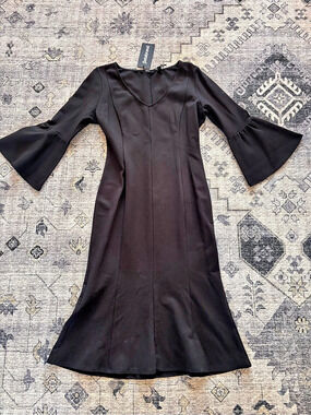 Betabrand Black Dress with Bell Sleeves NWT